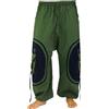 GURU SHOP Goahose, Herren Yoga Hose, Bequeme Freizeithose - Olive/Schwarz Uomo Pantaloni Oliva/Nero S-M