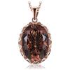 JewelryPalace 8.1ct Collana Donna Argento 925 con Naturale Quarzo Fume, Solitario Collana Ciondolo Pietra a Taglio Ovale con Catena d'Argento 45cm, Collana Grande Donna in Oro Rosa Set Gioielli Donna