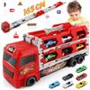 Aoskie Transporter Truck Macchinine Giocattoli per Ragazzi 3 4 5 6 Anni, Camion con 6 Macchinine Tiranti in Lega, Regalo Caldo Auto per Bambini