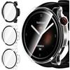 iVoler 3 Pezzi Cover con Vetro Temperato per Amazfit Balance, Copertura Completa Custodia Rigida PC, HD Clear Pellicola Protettiva Anti-Graffio Case, 2 Trasparente + 1 Nero