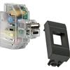 FANTON 82893-32 kit alimentatore USB A+C 2,4A attacco keystone da incasso completo di adattatore combatibile con placche e supporti BTICINO LIVING LIGHT/INTERNATIONAL