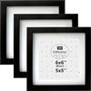 YiPinYin Set di 3 cornici portafoto quadrate da 15 x 15 cm, colore nero, con supporto per foto 12,7 x 12,7 cm, cornice da 12,7 x 12,7 cm per immagini, set di 3 cornici da 15 x 15 cm per montaggio a parete e