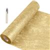 SWAWIS Runner Tavola in Tessuto Non Runner da Tavolo 30cmx20M Oro Runner Tavola Moderno per Decorazioni Natalizie, DIY, Confezioni, Feste, Matrimoni, Compleanni