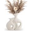 Kityemo Set di 2 Vasi di Ceramica Decorativi in Stile Moderno per la Decorazione del Soggiorno, Camera da Letto e Ufficio - per Arredamento Casa, Regali e Tavolo Decorativo