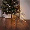 ECD Germany Albero di Natale con 30 LED Decorazione Natalizia con Illuminazione Colore della Luce Bianco Caldo in Metallo Nero 40 cm con Timer e Batterie Ornamento Decorativo per le Feste Invernali