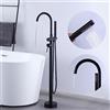 ARCORA Rubinetto Vasca a Pavimento, Miscelatore Vasca Autoportante, Rubinetto da Vasca da Bagno a Colonna con Doccetta, Girevole 360°, Rame e Acciaio Inox, Cartuccia Ceramica, Nero