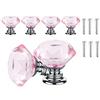 ANSIEDIO 6 pezzi 30mm Pomelli per Mobili, Pomelli in Vetro Cristallo Rosa e Lega di Zinco, Pomelli per Cassetti Armadio Cassettiera Pomelli Cucina