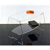 Slato Adenia - Tavolino Basso da Salotto, Tavolino da soggiorno, Tavolino da caffè, Tavolino Design Moderno in cristallo acrilico made in Italy Trasparente.