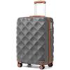 British Traveller Valigia Trolley 54CM Valigie Rigida ABS+PC con Rotelle Girevoli e TSA Lucchetto (20pollici, Grigio/Marrone)