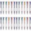 KAHEIGN 30 Pezzi Penna Navetta, 6 in 1 Penna a Sfera Multicolore 0,5mm Penna a Sfera Con Fusto Trasparente 14CM Penne Retrattili per Materiale Scolastico per Ufficio Regalo per Bambini Studenti