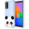 Topme Custodia per Telefono per TCL 403 (6 Inches), Cover per Cellulare con Motivo Verniciato Trasparente in Morbido Silicone TPU - Panda