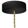 creative cables Kit rosone per lampadario da soffitto (legno nero, Ø 120 mm, 1 foro centrale) - Fissaggio per lampadari e sospensioni singole - Design artigianale e made in Italy