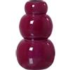 DRW Vaso da tavolo in metallo smaltato in rosa scuro 14x14x22 cm