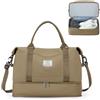 SEAFEW Borsone da Viaggio,Bagaglio a Mano 40x30x20 Ryanair Borsa da Viaggio con Scomparto per le Scarpe,Borsa da Cabina Ryanair Borsa Sportiva Borsone da Palestra da Weekend,D11-Cachi