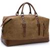 autumndeer TILEMALL - Borsone da viaggio in tela, con manico in similpelle
