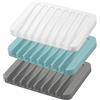H&W 3Pcs PortaSapone Bagno Autodrenante,Porta Saponetta in Silicone per Doccia,Portasapone per Sapone da Bar,Portasapone Cucina per Bagno,Lavello da Cucina, per Mantenere il Sapone Asciutto