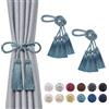 Pretty Jolly Confezione da 4 fermatende a doppio capo con nappine in corda intrecciata fatte a mano, stile europeo, decorativi, fermatende per tende per finestre di casa e ufficio (Teal)