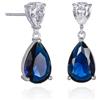 Diamond Treats Orecchini Pendenti Donna in Argento Sterling 925 con Zirconi Cubici Blu e Bianco, Orecchini Goccia per Donna e Ragazza con Pietre Blu, Orecchini Blu Zaffiro, Orecchini Donna Argento 925