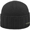 Melegari Berretto Cuffia Bordo Alto | Beanie Varese | Pura Lana Merino | Made in Italy (58-62, Nero)