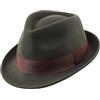 Decentron Cappello invernale da uomo in feltro di lana a tesa corta Fedora, Verde oliva, 58