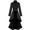 GladiolusA Donne Steampunk Cappotti Moda Colore Solido Maniche Lunghe Giacche retrò Stile Gotico Vittoriana Irregolari Tailcoat Costume Cappotto Nero 3XL