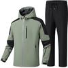 SadiTy Completo Da Sci Da Uomo In Due Pezzi, Completo Da Uomo Con Giacca E Pantaloni Spell Color Caldi E Traspiranti Invernali, Abbigliamento Da Alpinismo Impermeabile Ampio (Color : Dark green, Size : XL