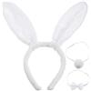 WILLBOND Set di Costumi Animali Cerchietto Orecchie da Coniglio Fascia per Orecchie di Coniglio Coda di Coniglio Cravatta di Coniglio per Bambini Adulti Festa di Pasqua o Decorazione del Costume