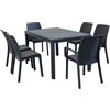 MIlani Home CALIGOLA - set tavolo in alluminio e teak cm 150 x 90 x 74 h con 4 sedie e 2 poltrone Alma