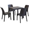 MIlani Home CALIGOLA - set tavolo in alluminio e teak cm 80 x 80 x 74 h con 4 sedie Alma