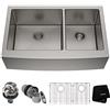 Kraus khf 203-36 91,44 cm (36) Farmhouse grembiule 60/40-Ciotola doppia calibro 16, in acciaio inox per lavello cucina