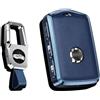 HIBEYO Custodia Protettiva per Chiavi Auto Smart Cover per XC60 XC70 XC90 C30 S60 S80 S90 V60 V70 V90 Portachiavi in Pelle con Tasti Laterali Blu