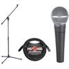 Shure SM58-LC - Microfono dinamico cardioide per voce con adattatore per supporto e custodia con cerniera, XLR