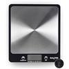 Salter 1241A BKDR Bilancia da cucina dal design sottile, bilancia da cucina digitale di precisione, display LCD, Funzione Aggiungi & pesa, Garanzia 15 anni, Capacita' massima 6kg, Acciaio Inox, Nera