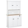 HOMCOM Mobile Dispensa Cucina in Legno con Armadietti e Cassetto Stile Country, 101x39x180cm, Bianco|Aosom