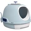 PawHut Lettiera per Gatti Chiusa con Vassoio Estraibile, 2 Ingressi e Paletta, 47x55x44cm, Azzurro|Aosom