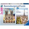 Ravensburger - Puzzle Gita a Parigi, 2x500 Pezzi, Idea regalo, per Lei o Lui, Puzzle Adulti