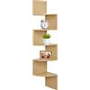 Greenco 5 Tier Wall Mount Corner Shelves Espresso Finish Natural