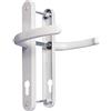 Generic UPVC Maniglia per porta WhiteLever/Lever92mm PZ (centri) 210mm Vite a vite Piastra di supporto 242mm x 34mmUPVC Maniglia per porta esterna Maniglia bianca di ricambio UPVC, bianco, nero (21592WH)