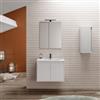 DEGHI Mobile bagno sospeso 70 cm bianco opaco con ante e lavabo integrato con specchio - Nashy