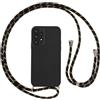 Vauki Cover per Samsung Galaxy A33 5G con Cordino, Silicone Custodia con Laccio Collana Tracolla, Antiurto Ultra-Sottile Protettiva Cellulare Case per Samsung A33 5G, Nero