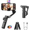 AOCHUAN Gimbal stabilizzatore per smartphone e telefono, Smartphone Gimbal stabilizzatore per registrazione video RGB Luce di riempimento magnetica 3 assi Gimbal Android pieghevole, Smart XE KIT