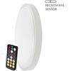 V-TAC PLAFONIERA TONDA 18W B.FREDDO IP44 SENSORE MICROONDA CREPUSCOLARE E TELECOMANDO VT-8618SW-RD-LED76611