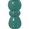 DRW Vaso da tavolo in metallo smaltato in verde 14x14x27 cm