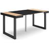 Skraut Home | Consolle allungabile | Tavolo consolle allungabile | 160 | Per 8 persone | Gambe in legno | Stile moderno | Rovere e nero