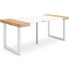 Skraut Home | Consolle allungabile | Tavolo consolle allungabile | 180 | Per 8 persone | Gambe in legno | Stile moderno | Rovere e bianco