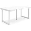 Skraut Home | Consolle allungabile | Tavolo consolle allungabile | 160 | Per 8 persone | Gambe in legno | Stile moderno | Bianco