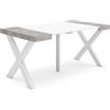 Skraut Home | Consolle allungabile | Tavolo consolle allungabile | 160 | Per 8 persone | Gambe in legno | Stile moderno | Bianco e cemento
