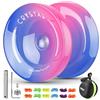 MAGICYOYO JoJo per bambini principianti, Responsive Yoyo K2 Blu Rosa Gradient, Trick Yoyo Professional Jo Jo Ball con cuscinetto Unresponsive Yo Yo Yo + 12 corde Yo-yo + custodia JoJo + kit di
