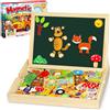 Jojoin 130 Pezzi Puzzle Magnetico di Legno - Nuova Giochi Montessori con Lavagna Magnetica Puzzle e Frutta Animale Carina - Educativi Puzzle Regalo Bambini Bambino 3 4 Anni