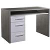 Composad | Scrivania della Linea MIPIACE con 3 Cassetti e 1 Vano, Scrivania PC con Cassetti, per Cameretta, (LxAxP) 110x76,70x60,20 cm, Colore Cemento e Bianco Laccato, Made in Italy